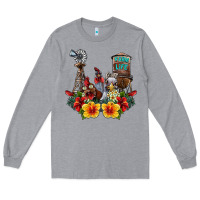 Heather Grey farm life chicken Long Sleeve Tee - SublimationCraftShop