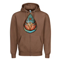 Chestnut teardrop tooled leather bullskull earrings Zipper Hoodie - Jasminsmagicworld