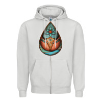 Dove Grey teardrop tooled leather bullskull earrings Zipper Hoodie - Jasminsmagicworld