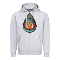 Heather Grey teardrop tooled leather bullskull earrings Zipper Hoodie - Jasminsmagicworld