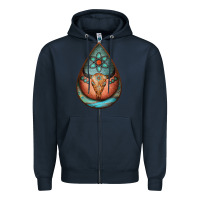 Navy teardrop tooled leather bullskull earrings Zipper Hoodie - Jasminsmagicworld