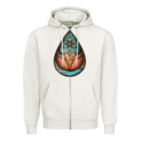 Oatmeal Heather teardrop tooled leather bullskull earrings Zipper Hoodie - Jasminsmagicworld