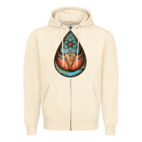 Sandshell teardrop tooled leather bullskull earrings Zipper Hoodie - Jasminsmagicworld