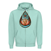 Seafoam teardrop tooled leather bullskull earrings Zipper Hoodie - Jasminsmagicworld