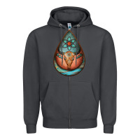 Smoke teardrop tooled leather bullskull earrings Zipper Hoodie - Jasminsmagicworld