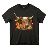 Asphalt highland cow christmas Heavy Core Tee - RanaPortraitStore