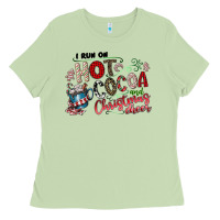 Matcha I Run Hot Cocoa And Christmas Cheer Ladies Tee - CowhideDigitalArt