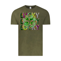 Vintage Olive Lucky Vintage Tee - CowhideDigitalArt