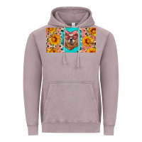 Vintage Zinc mama bear with sunflowers and glasses license plate Vintage Hoodie - Artiststas