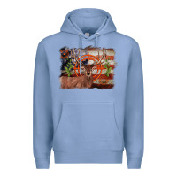Colony Blue deer hunting target american flag  background Premium Hoodie - BarkalooDesign