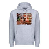 Heather Grey deer hunting target american flag  background Premium Hoodie - BarkalooDesign