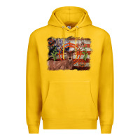 Lemon deer hunting target american flag  background Premium Hoodie - BarkalooDesign