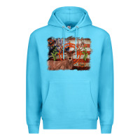 Ocean Blue deer hunting target american flag  background Premium Hoodie - BarkalooDesign