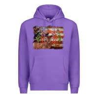 Purple deer hunting target american flag  background Premium Hoodie - BarkalooDesign
