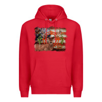 Red deer hunting target american flag  background Premium Hoodie - BarkalooDesign