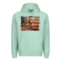 Seafoam deer hunting target american flag  background Premium Hoodie - BarkalooDesign