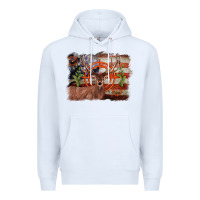 White deer hunting target american flag  background Premium Hoodie - BarkalooDesign