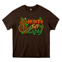 Chocolate Brown Howdy go lucky st. patricks day Heavy Core Tee - FaDigitalArtStudio