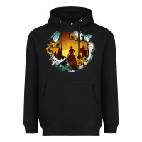 Black Horsehide Texas Map Cowboys Flag Heavyweight Hoodie - RanaPortraitStore
