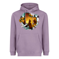 Lavender Horsehide Texas Map Cowboys Flag Heavyweight Hoodie - RanaPortraitStore