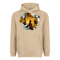 Mushroom Horsehide Texas Map Cowboys Flag Heavyweight Hoodie - RanaPortraitStore