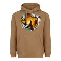 Horsehide Texas Map Cowboys Flag Heavyweight Hoodie | Teevron