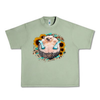 Oil Green Sunflower Leopard Hedgehog Urban Heavy Tee - Jasminsmagicworld