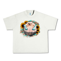 Pistachio Sunflower Leopard Hedgehog Urban Heavy Tee - Jasminsmagicworld