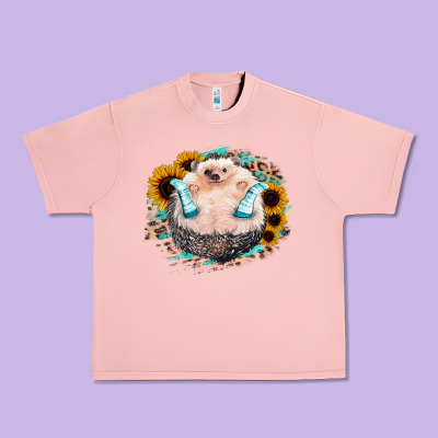 Sunflower Leopard Hedgehog Urban Heavy Tee Designed By Jasminsmagicworld