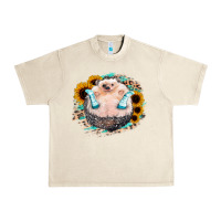 Sandshell Sunflower Leopard Hedgehog Urban Heavy Tee - Jasminsmagicworld