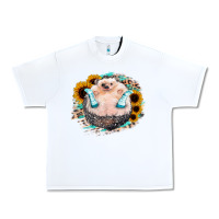 White Sunflower Leopard Hedgehog Urban Heavy Tee - Jasminsmagicworld