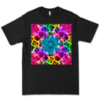 Black neon cowhide with flower seamless pattern Premium Tee - BundleAndBundleShop
