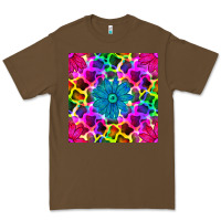 Cacao neon cowhide with flower seamless pattern Premium Tee - BundleAndBundleShop