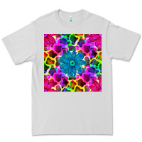 Dove Grey neon cowhide with flower seamless pattern Premium Tee - BundleAndBundleShop