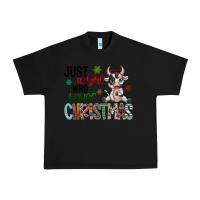 Black just a girl who loves christmas Urban Heavy Tee - CowhideDigitalArt