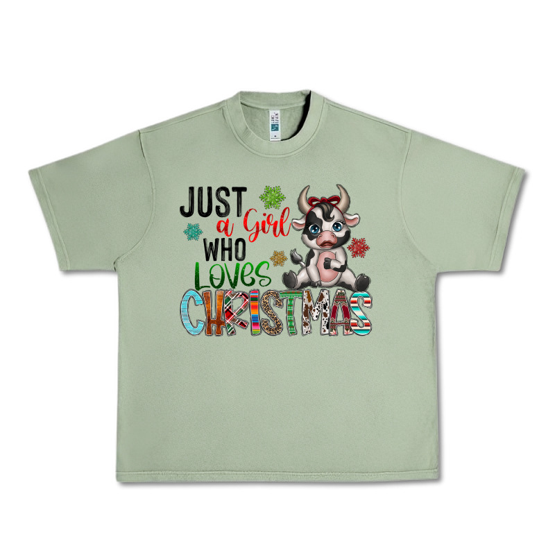 Just A Girl Who Loves Christmas Urban Heavy Tee by CowhideDigitalArt | Teevron