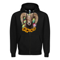 Black Colorodo Bighorn Sheep Zipper Hoodie - Jasminsmagicworld