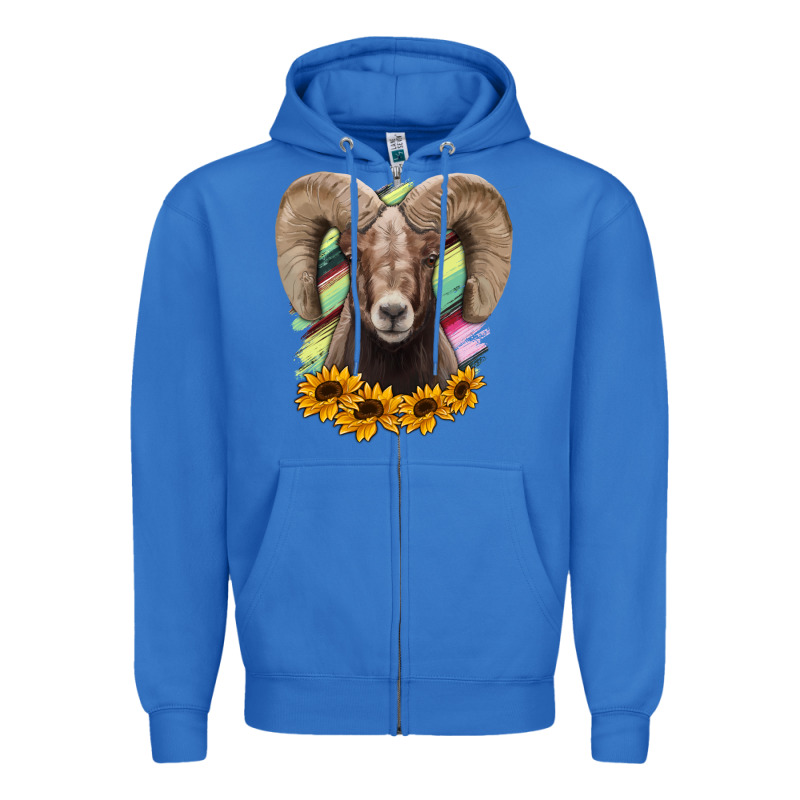 Colorodo Bighorn Sheep Zipper Hoodie by Jasminsmagicworld | Teevron