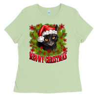 Matcha meowy christmas Ladies Tee - CowhideDigitalArt