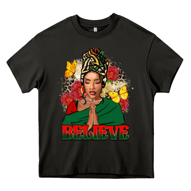 Believe Black Woman Heavy Core Tee by FaDigitalArtStudio | Teevron