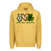 Antique Gold peace love st.patrick's day Premium Hoodie - Jasminsmagicworld