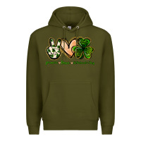 Army Green peace love st.patrick's day Premium Hoodie - Jasminsmagicworld