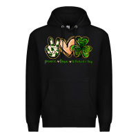 Black peace love st.patrick's day Premium Hoodie - Jasminsmagicworld