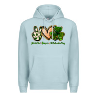 Blue Mist peace love st.patrick's day Premium Hoodie - Jasminsmagicworld
