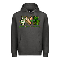 Charcoal Heather peace love st.patrick's day Premium Hoodie - Jasminsmagicworld