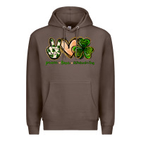 Coffee peace love st.patrick's day Premium Hoodie - Jasminsmagicworld