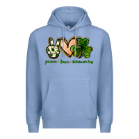 Colony Blue peace love st.patrick's day Premium Hoodie - Jasminsmagicworld
