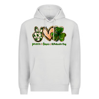 Dove Grey peace love st.patrick's day Premium Hoodie - Jasminsmagicworld
