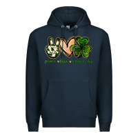 Navy peace love st.patrick's day Premium Hoodie - Jasminsmagicworld