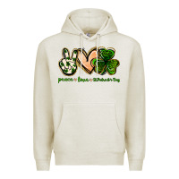 Oatmeal Heather peace love st.patrick's day Premium Hoodie - Jasminsmagicworld